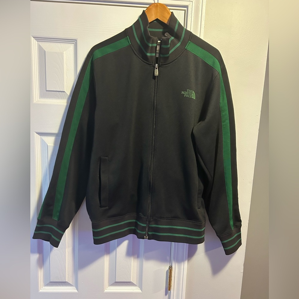 The North Face Track Jacket Large Mens Full Zip Black y2k 90s Dad